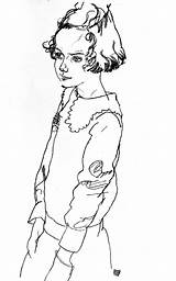 Egon Schiele sketch template