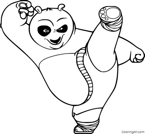 printable kung fu panda coloring pages  vector format easy