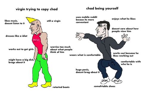 virgin copying chad vs chad being yourself virginvschad
