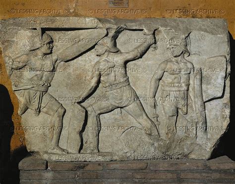 gladiators fighting terracotta bas relief cat 417 museo