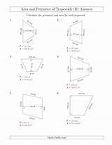 Trapezoids Perimeter Calculating sketch template