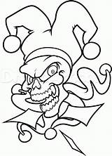Draw Clowns Dragoart Jester 1157 Skulls Malvorlagen sketch template