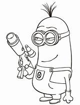 Minion Kevin Pages Coloring Minions Color Gun Laser Drawing Despicable Nerf Printable Print Tim Kids Purple Bob Clipart Momjunction Colouring sketch template