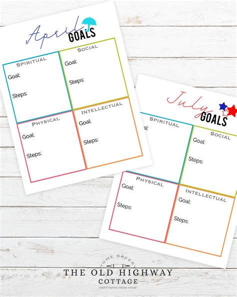 printable lds goal setting worksheet kidsworksheetfun