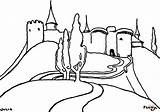 Burg Coloring Berge Disegni Ausmalbild Montanhas Colorare Castel Colorat Hohen Imagini Castello Montagna Desene Designlooter Ausdrucken Schloss Klick sketch template