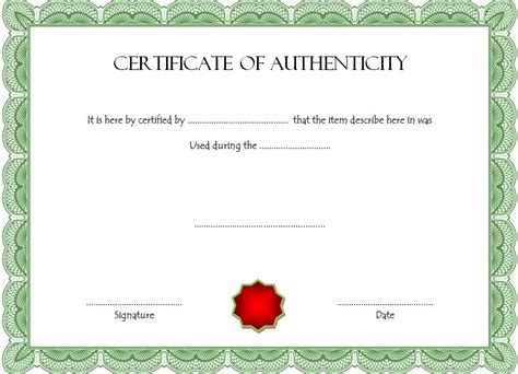 certificate  authenticity artwork template sample professionally