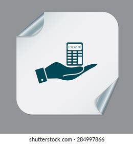 hand holding calculator office sign stock vector royalty   shutterstock