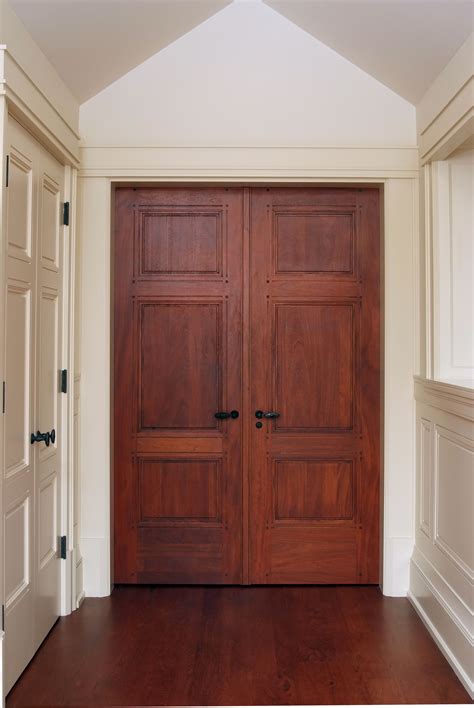 custom  panel mahogany interior double door  craftsman style