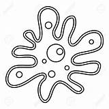 Amoeba Outline Line Icon Drawing Logo Illustration Bacillus Microorganism Micro Vector Getdrawings sketch template