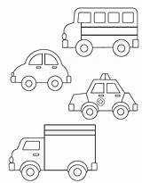Printable Car School Bus Cars Quiet Police Printables Coloring Vehicles Truck Book Patterns Kids Templates Moldes Pages Trucks Transporte Pattern sketch template