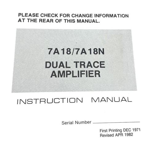 tektronix   dual trace amplifier instruction manual surplus select