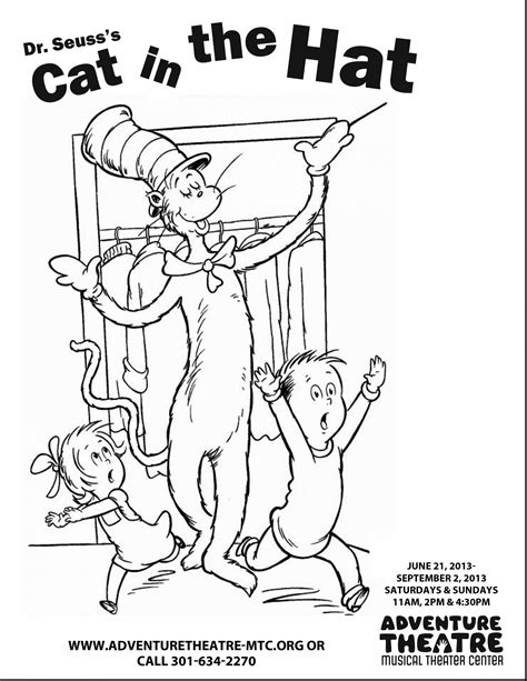 printable cat   hat coloring pages