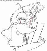 Ichigo Lineart Animanga Kurosaki Coloringhome sketch template