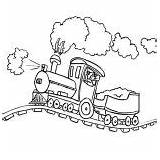 Steam Train Coloring Locomotive Railroad Bumpy Drawing sketch template