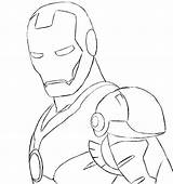 Iron Man Mask Coloring Drawing Pages Color Getcolorings sketch template