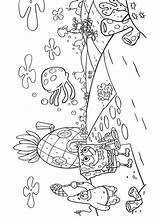 Spongebob Bottom Squidward Squarepants Kolorowanki Colouring Underwater Ausmalbilder Wydruku Drawings Tentacles Kanciastoporty Malowanki sketch template