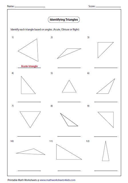 Triangle Classification Based On Angles Math Triangle
