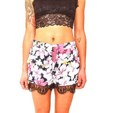 women chiffon shorts floral print elastic mid waist short feminino