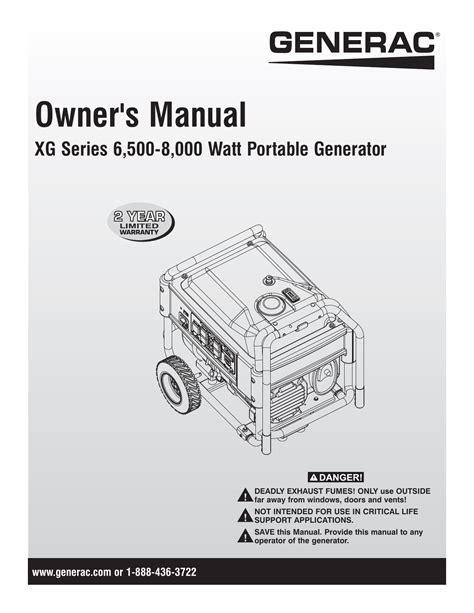 Generac Xg6500 G0057962 Manual Manualzz