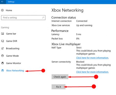 how to fix xbox networking problems in windows 10