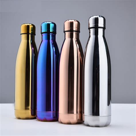 metallic color stainless steel water bottle sporty bottle