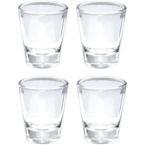 Karan Shot Glasses Round 1 5 Oz Heavy Base Clear Glass Set Of 4 Ebay