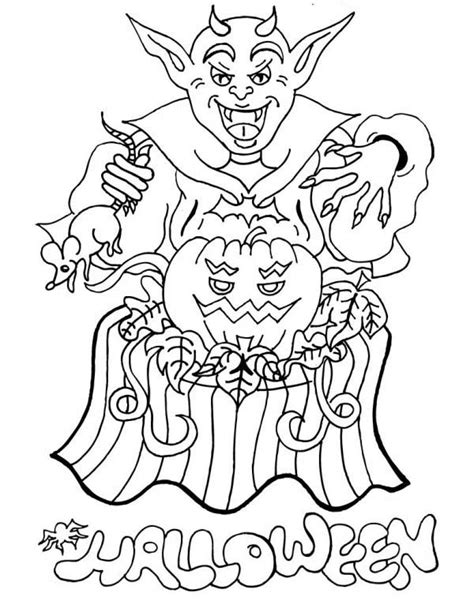 scary halloween satan coloring page coloring sky