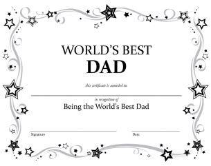 worlds  dad certificate