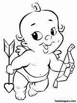 Coloring Cupid Pages Printable Valentines Valentine Kids Heart Cute Smiling Drawing Print Colouring Getdrawings Draw Printablee sketch template