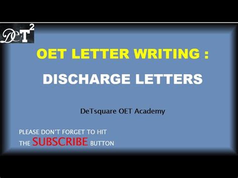 oet discharge letter writing youtube