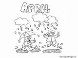 April Coloring Pages Showers Color Abril Colorear Del Año Clipart Meses Year Month Months Fools Sheets Colouring History Kids Getcolorings sketch template