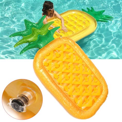 water giant inflatable pineapple lounge float bed raft floating mat