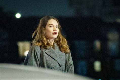 lily james on the set of what s love go to do wth it in london 01 02