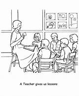 Teacher Coloring Pages Kids sketch template