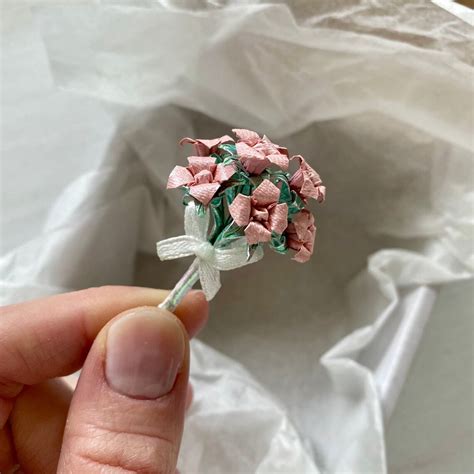 mini paper flowers bouquet  pink etsy