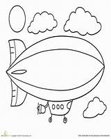 Airship Coloring Template sketch template