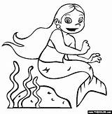 Coloring Mermaids Mermaid2 Pages Undersea Popular Most Girl Thecolor sketch template