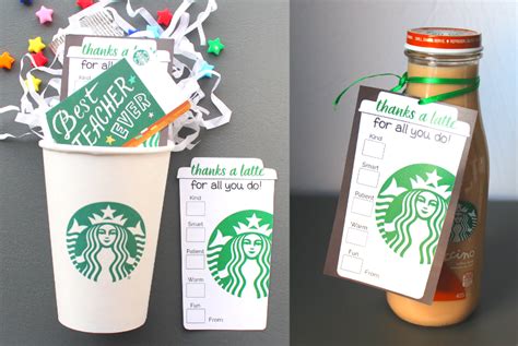easy   latte teacher appreciation gift ideas  printables