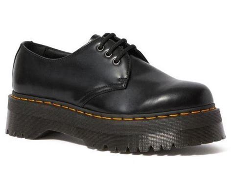 dr martens unisex  quad polished smooth shoe black catchcomau