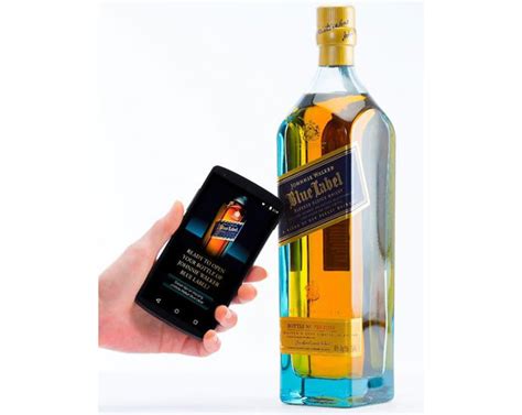 johnnie walker blue label bottle  smart  interacts  cellphones luxurylaunches