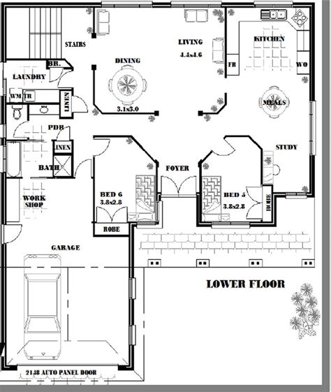 bed room study house plan
