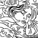 Roy Lichtenstein Crying Drowning Getcolorings Book sketch template