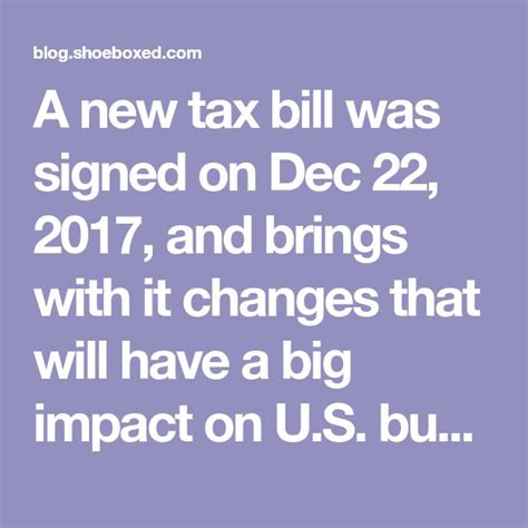 tax bill  signed  dec    brings        big