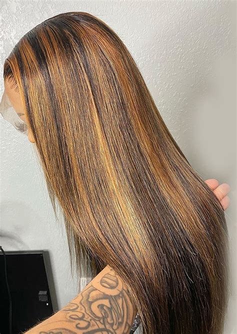 Piano Color 1b 30 With 27 Straight Wig Ombre Lace Front