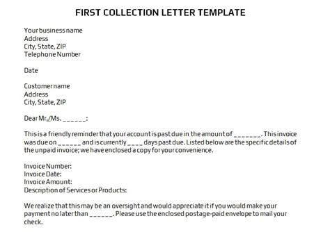 write  collection letter  templates