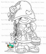 Coloring Gnome Pages Cute Christmas Digi Adult Stamp Bestie Img3 Ville Besties Instant Choose Board sketch template