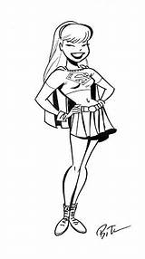 Bruce Timm Supergirl sketch template