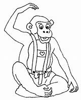 Coloring Monkeys Pages Print sketch template