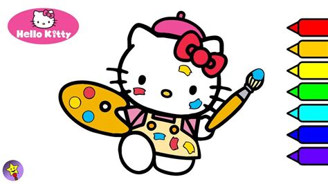 kitty painting coloring book page  kitty sanrio coloring