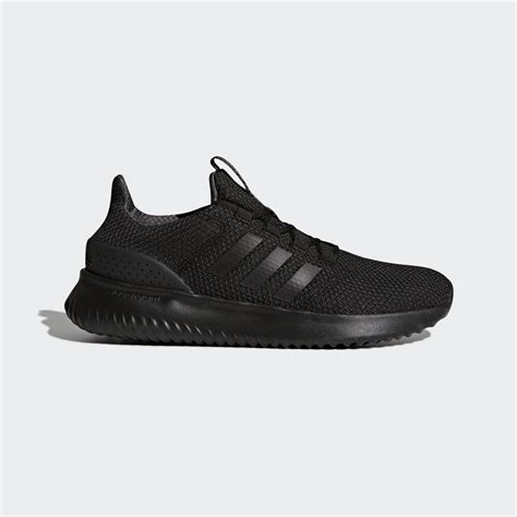 black adidas cloudfoam size   work adidas  black shoes  black sneakers trendy